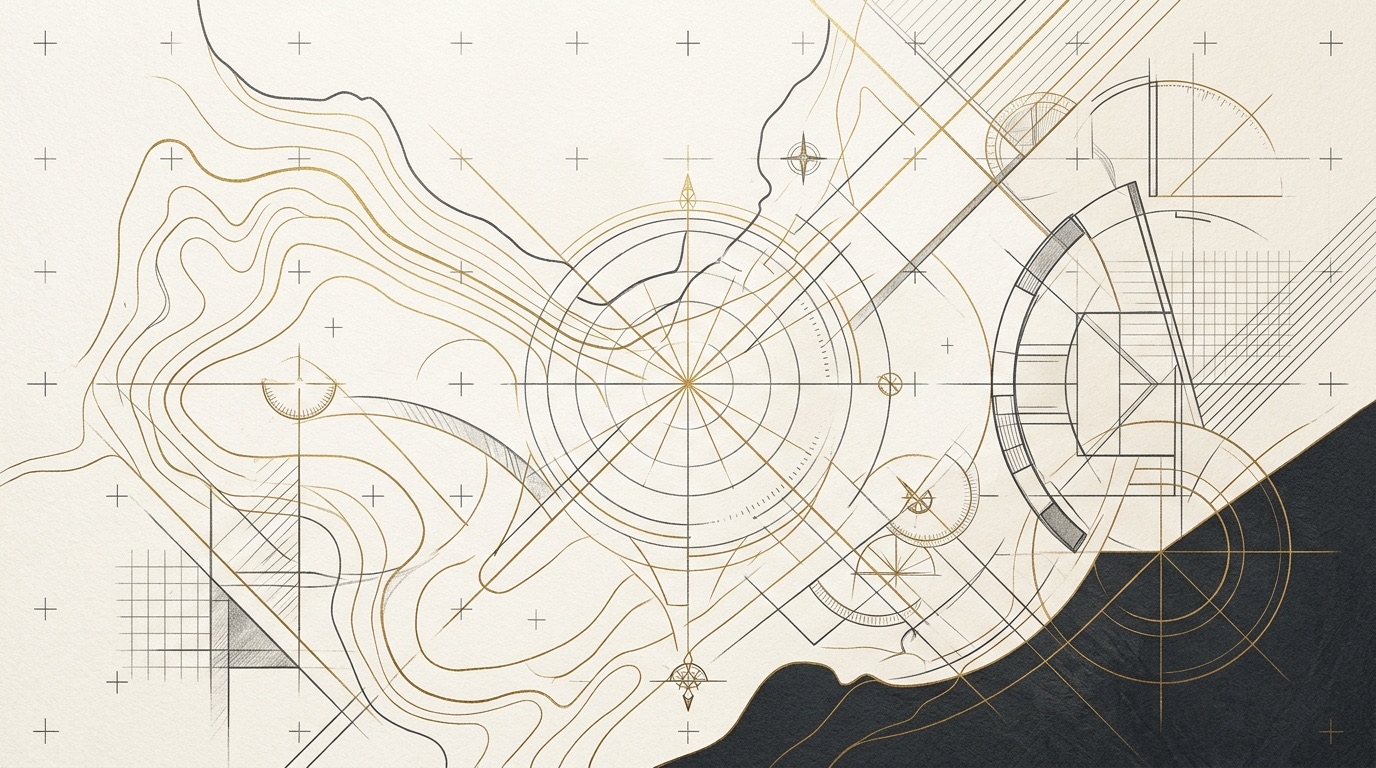 Abstract architectural service-area map visual for Koenig Painting and Design